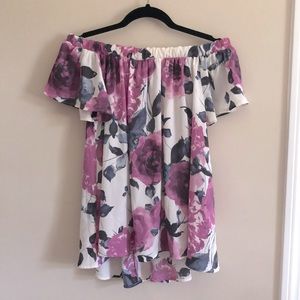 Floral off the shoulder top